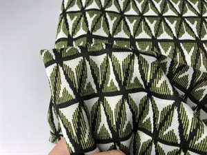 Jacquard strik - flot grønt mønster